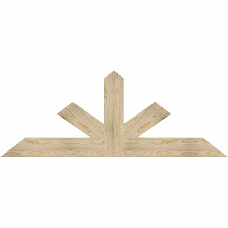 Ekena Millwork Saratoga Rough Sawn Timber Gable Bracket, Douglas Fir, 72"W x 27"H x 2"D x 6"F, 9/12 Pitch GBW072X27X0206SAR00RDF